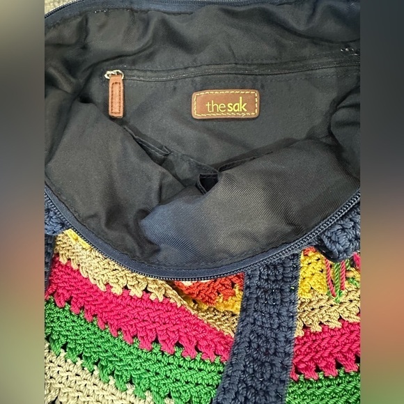 The Sak Bright Multicolor Purse Striped Crochet Shoulder Bag - Picture 2 of 7